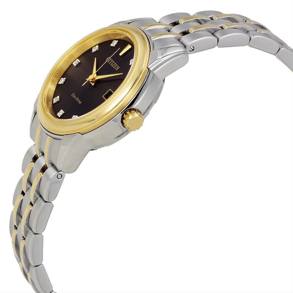 Citizen EW2394-59E นาฬิกาผู้หญิง Eco-Drive Diamond Two-Gold Women's Watch