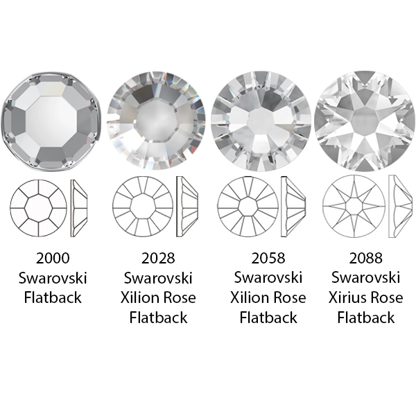 สวารอฟสกี้แท้100% รุ่น 2088 Xirius Rose Flatback สีขาวคริสตัลใส ใสจำนวน 1440 เม็ดต่อห่อแบบก้นตัด