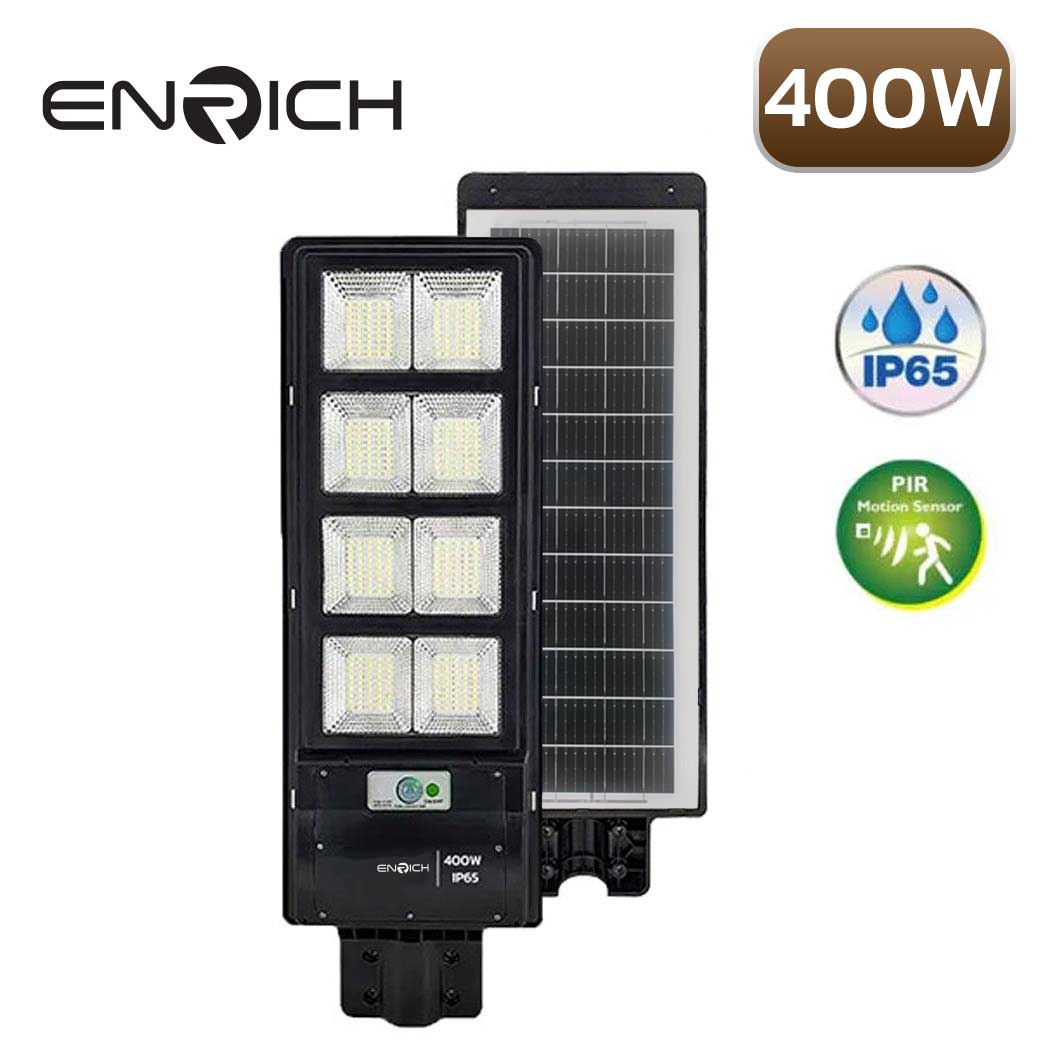 โคมไฟถนนโซล่าเซลล์ LED 400W ENRICH Sunlight All in one