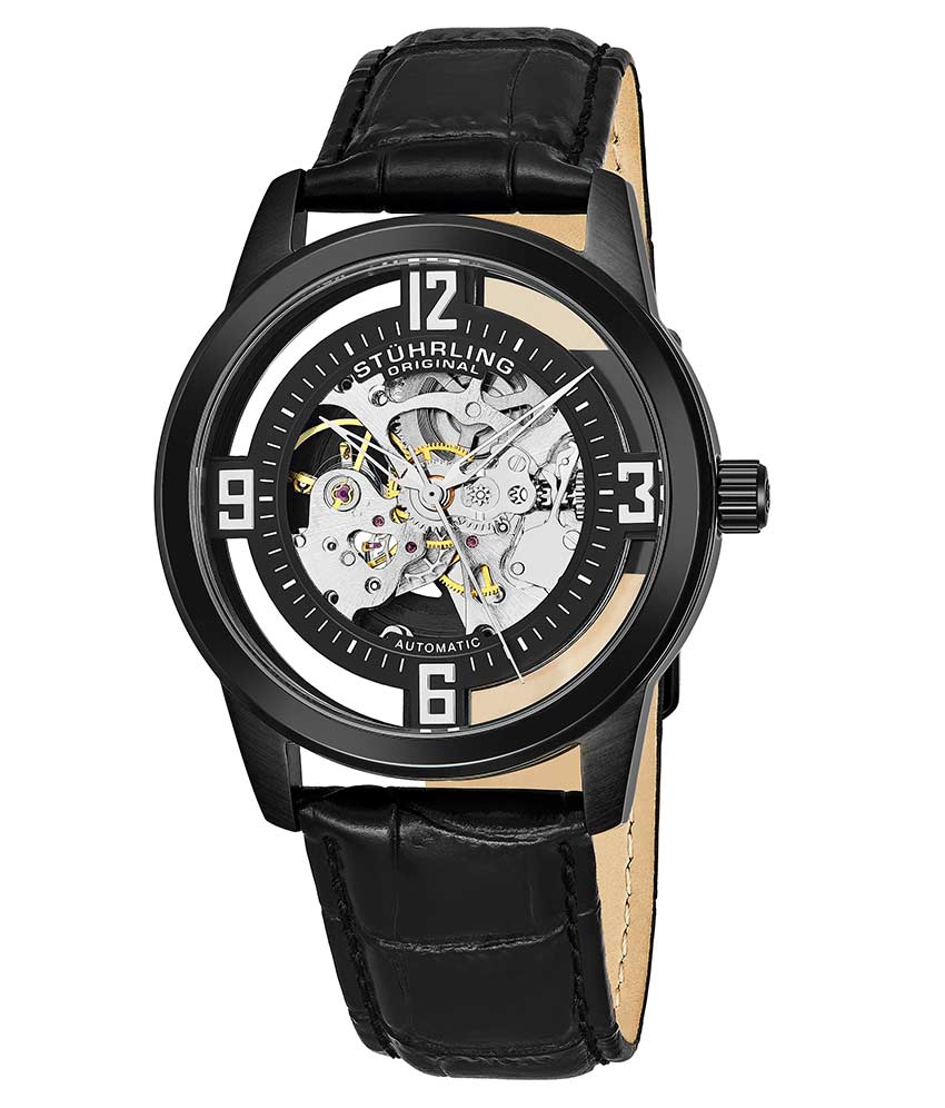 Stuhrling Original 877.06 นาฬิกาผู้ชาย Stuhrling Original รุ่น 877.06, Winchester Automatic Skeleton Leather Strap Men's Watch