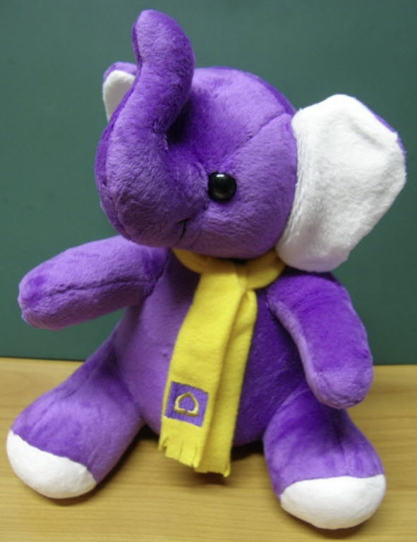 ตุ๊กตาช้างนั่งสีม่วง (SCB) ขนาด 9 นิ้ว