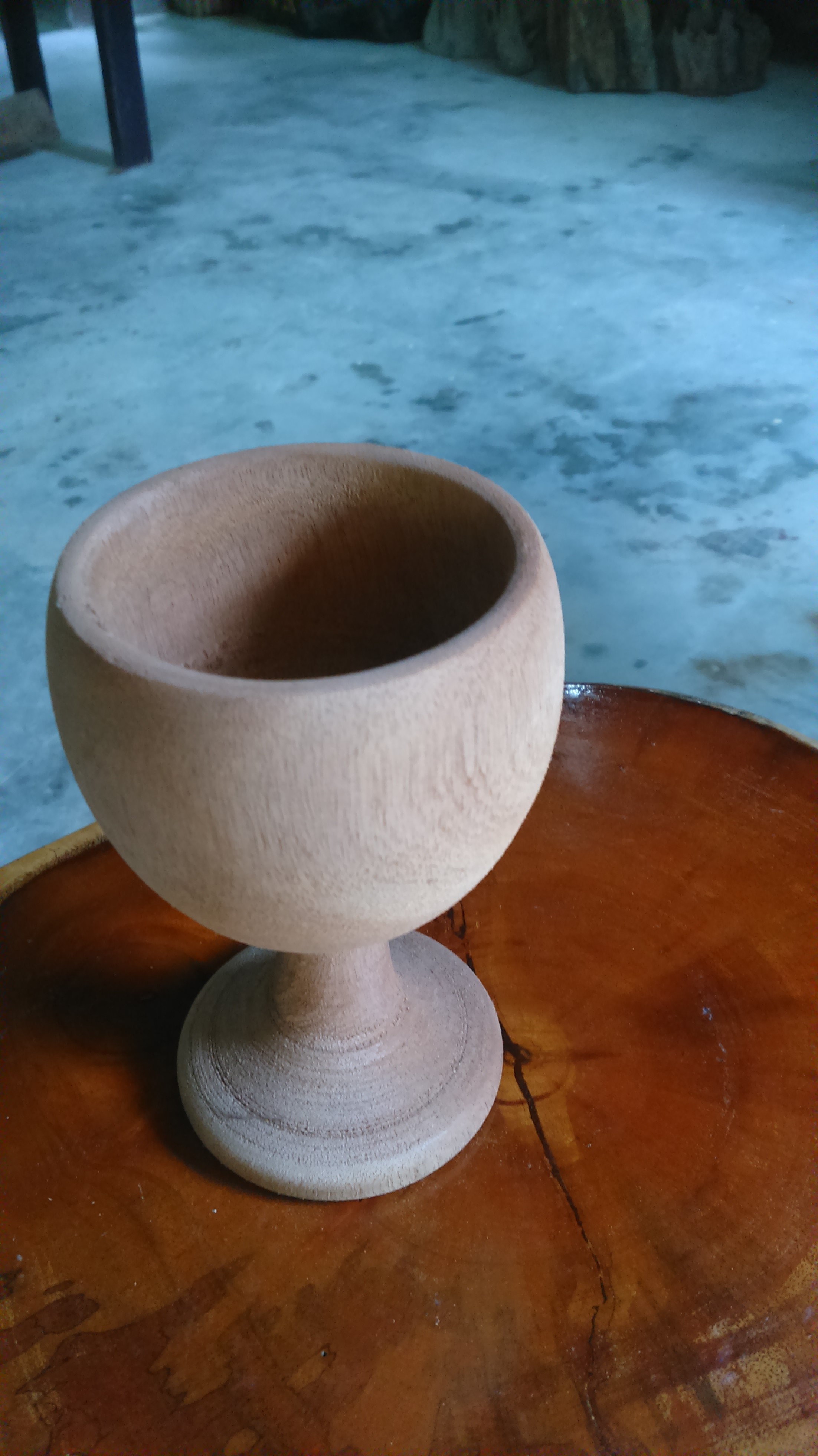 แก้วทรงแชมเปญ เตี้ย ไม้เทพทาโร