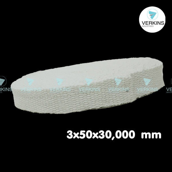 CERAMIC FIBER TAPE (เทปกันความร้อน เซรามิค ไฟเบอร์) อุณภูมิ 1260C ขนาด 3x50x30,000 mm