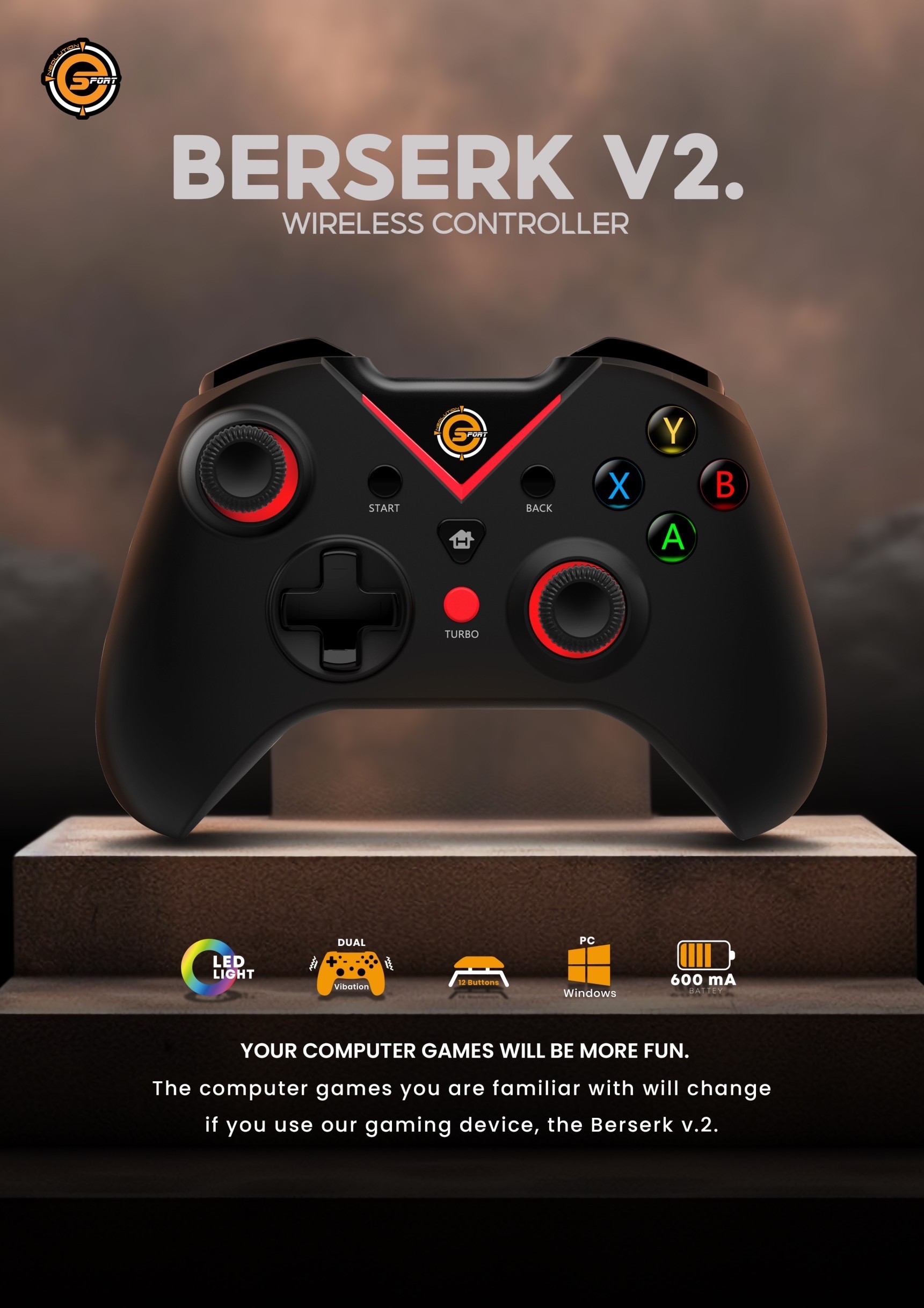 Neolution E-Sport Gaming Controller Berserk V.2 Joy Games จอย คอนโทรลเลอร์ ไร้สาย
