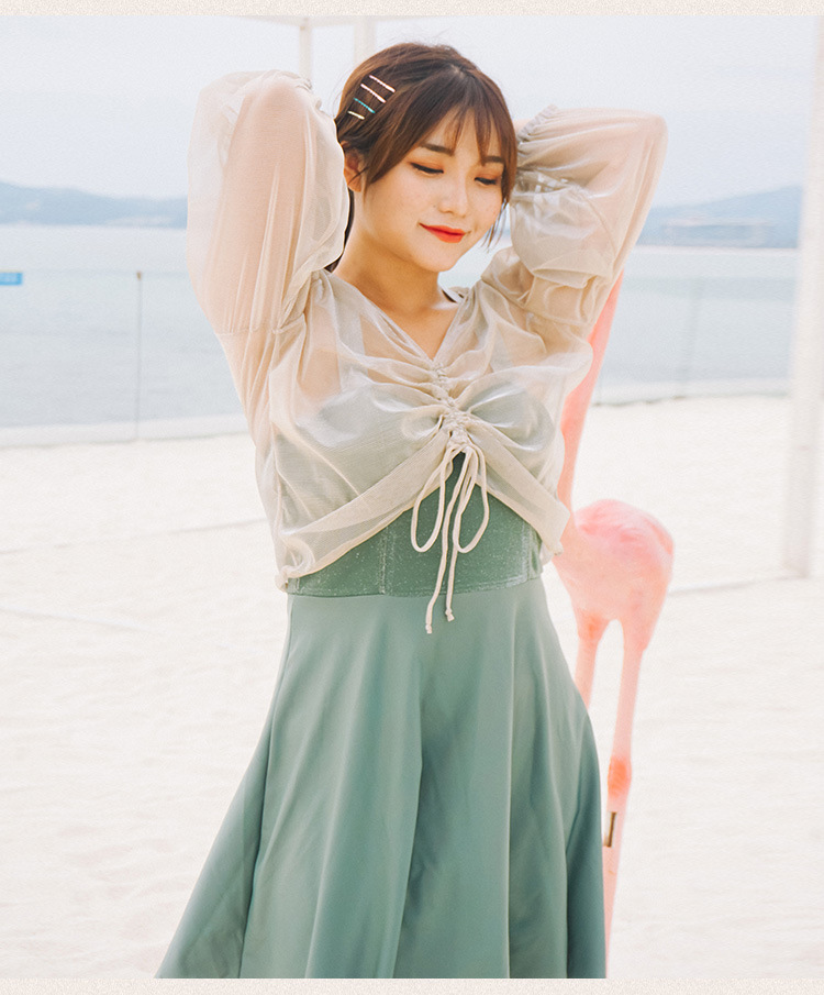 ชุดว่ายน้ำคนอ้วน 5xl พร้อมส่ง :ชุดว่ายน้ำไซส์ใหญ่ชุดเที่ยวทะเลสีเขียวสายไขว้ด้านหลังมาพร้อมเสื้อคลุม มีกางเกงขาสั้นใส่ด้านในแบบสวยน่ารักมากๆจ้า :รอบอก38-48นิ้ว เอว34-44นิ้ว สะโพก42-52นิ้ว เสื้อคลุมรอบอกกว้าง 48นิ้ว