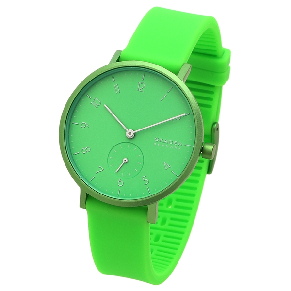 Skagen SKW2819 นาฬิกาผู้หญิง Aaren Kulor Neon Green Silicone Quartz Women's Watch