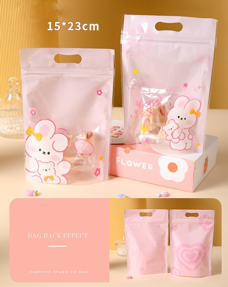 ถุงซิป ลายการ์ตูนน่ารัก ขนาด 15.2x22.5 ซม. จำนวน 47-50 ชิ้น/แพ็ค (ชุดที่ 3/3)