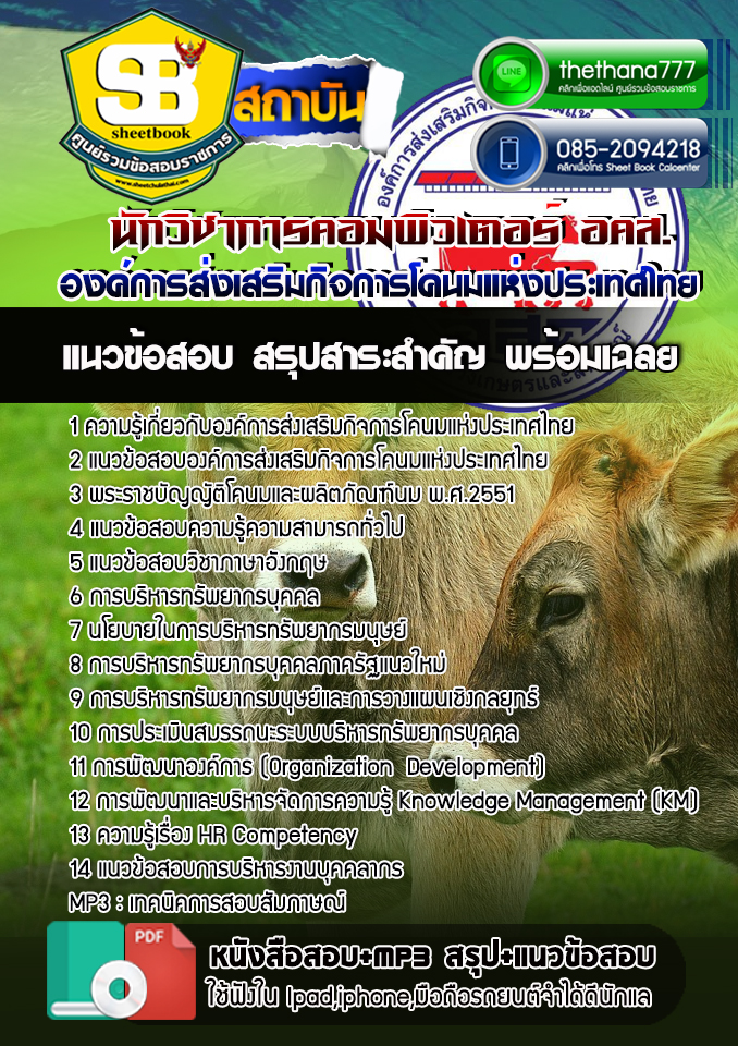 สรุปแนวข้อสอบ นักทรัพยากรบุคคล องค์การส่งเสริมกิจการโคนมแห่งประเทศไทย อสค.