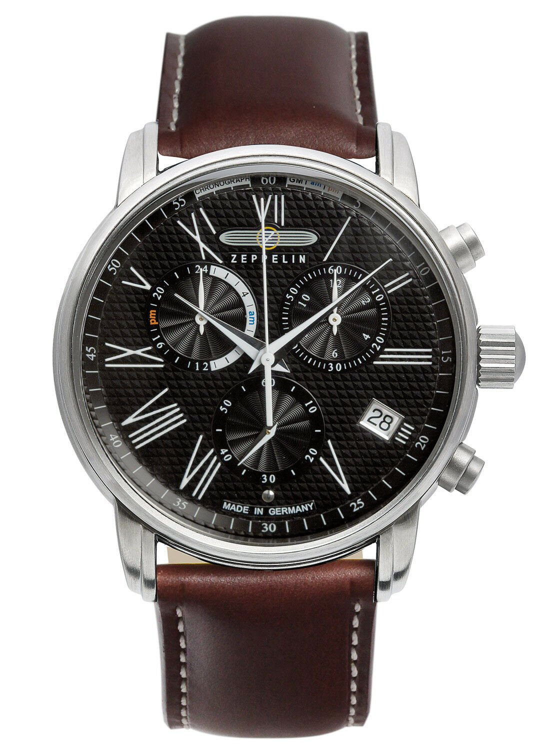 Zeppelin 7694-2 นาฬิกาผู้ชาย Zeppelin Model 7694-2, Series LZ127 Transatlantic Quartz Men's Watch Made In Germany
