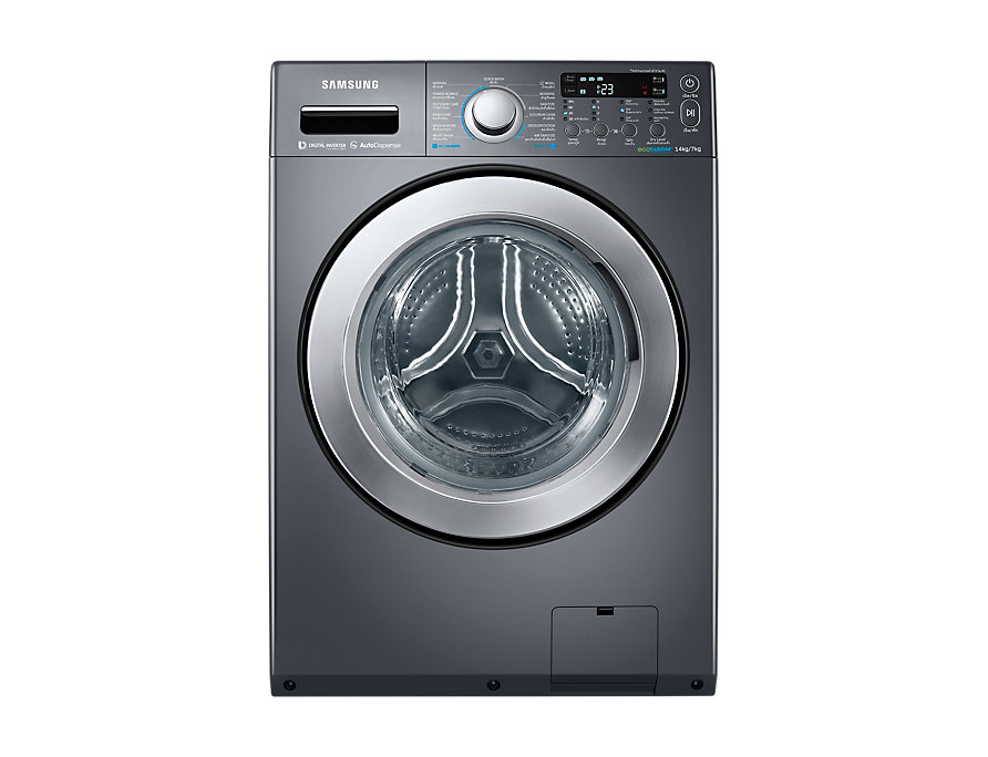 เครื่องซักผ้า+อบผ้า 14/7KG. SAMSUNG WD14F5K5ASG/ST