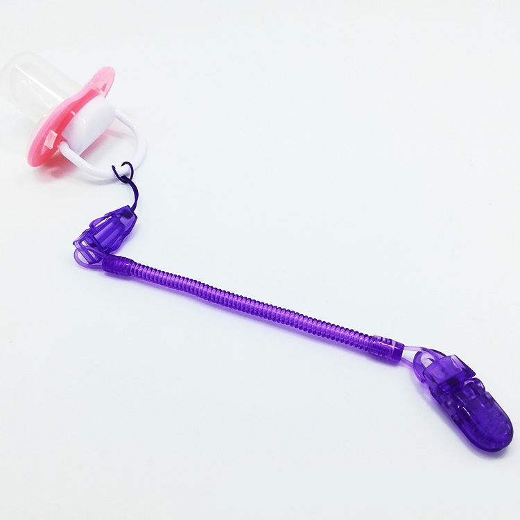 สายคล้องจุกหลอก สายคล้องยางกัด สายสปริง ยืด-หด ได้ คลิปหนีบยางกัด กันหล่น