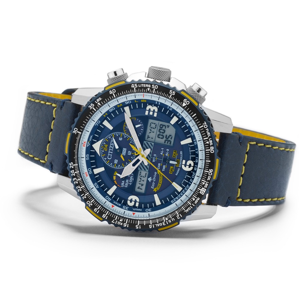 Citizen JY8078-01L นาฬิกาผู้ชาย Promaster Skyhawk Eco-Drive Blue Angels Atomic Men's Watch