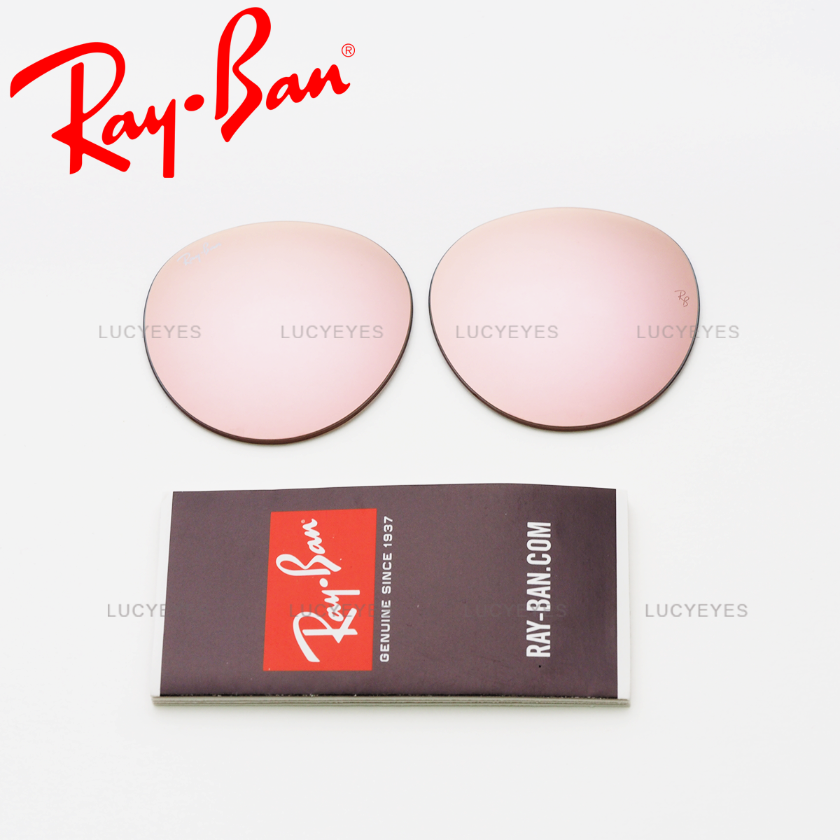 เลนส์ RAYBAN แท้ 100% RB3447 112/Z2, ROUND METAL, เลนส์สีปรอทชมพู