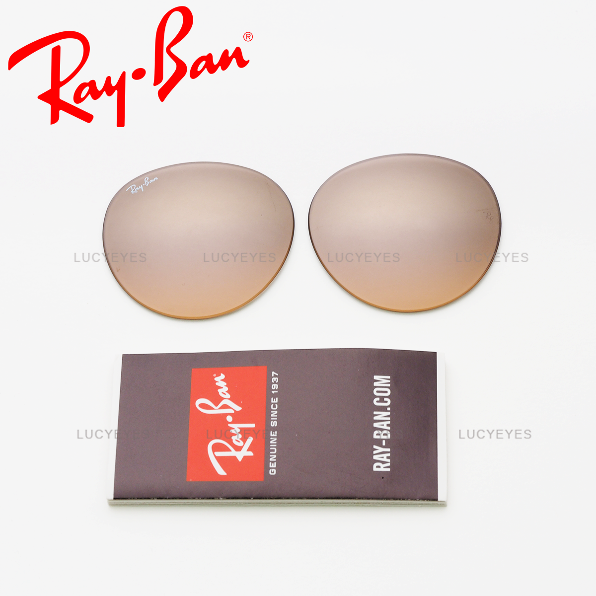 เลนส์ RAYBAN แท้ 100% RB3447, ROUND METAL, เลนส์สีชา-ชมพูไล่สี