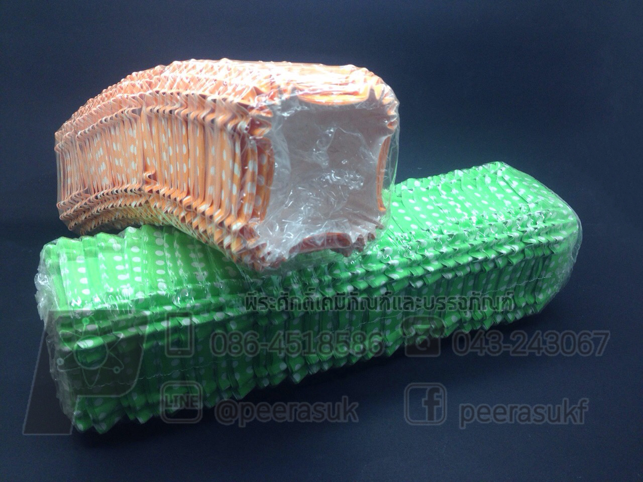 กระทงสี่เหลี่ยม 60x60 สีเขียว แพคละ 100 ใบ