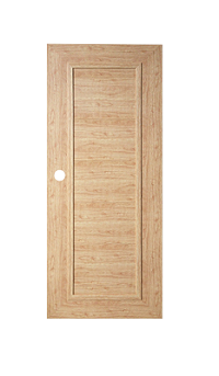 ประตูPVC 70x200 #PM-4 เซาะร่องดำ สีเเทนเมเปิ้ล POLYWOOD (เฉพาะบาน)(PVC)