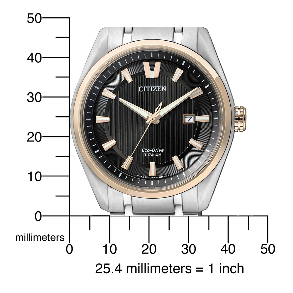 Citizen AW1244-56E นาฬิกาข้อมือผู้ชาย Eco-Drive Super Titanium Men's Watch