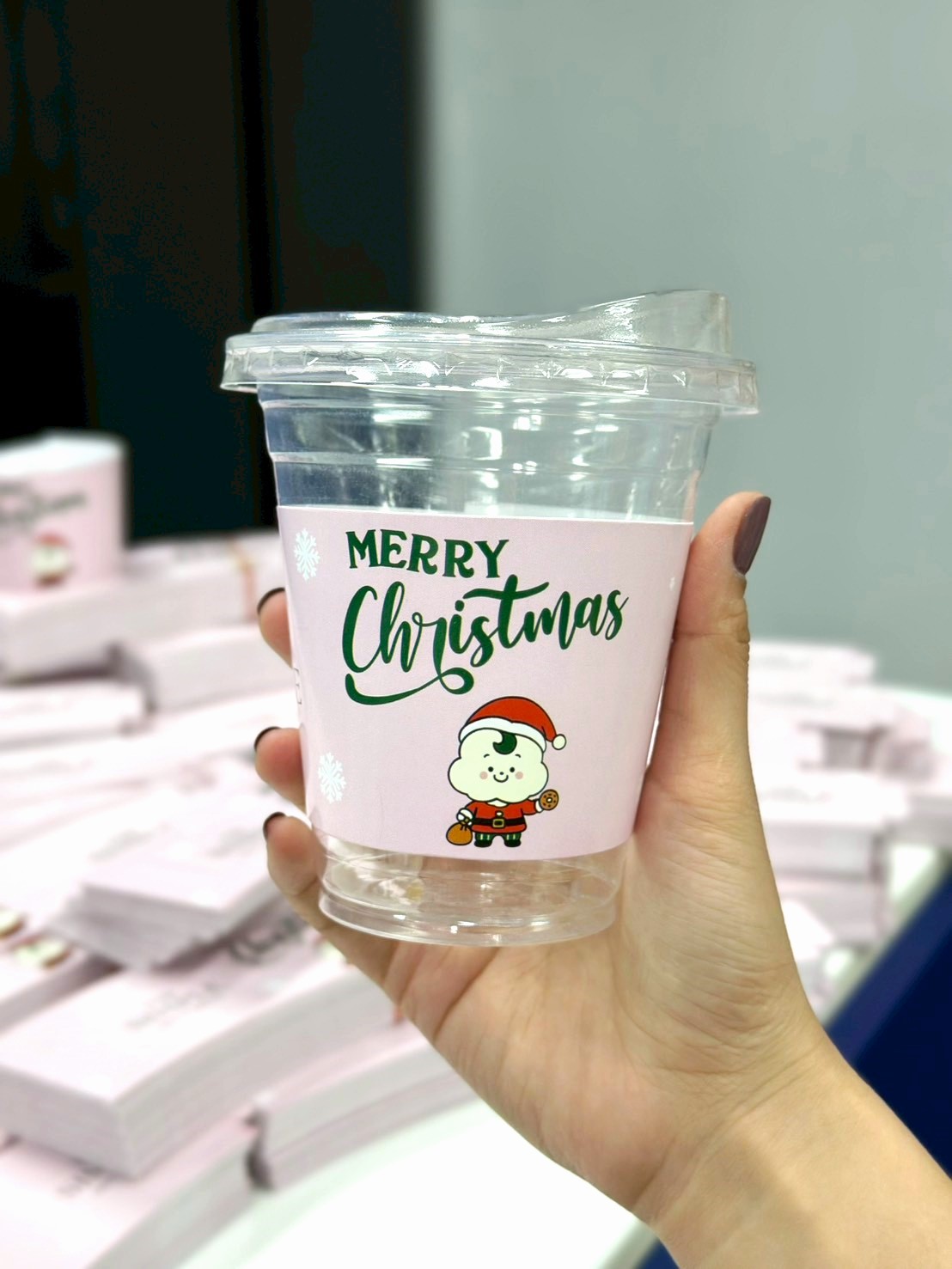 ผลงานปลอกสวมแก้ว พิมพ์โลโก้