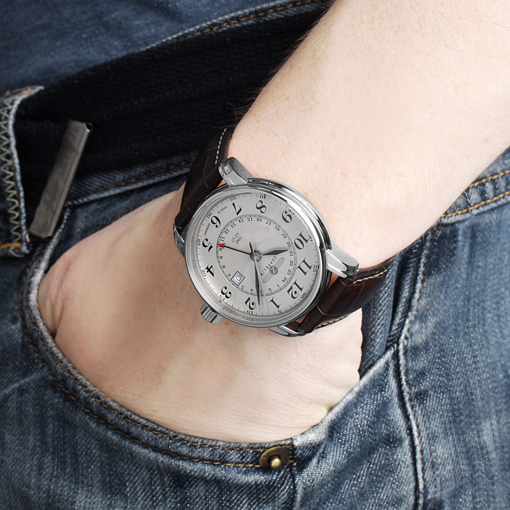 Zeppelin 7642-5 นาฬิกาผู้ชาย Zeppelin Model 7642-5, Series LZ127 Graf Quartz Men's Watch Made In Germany