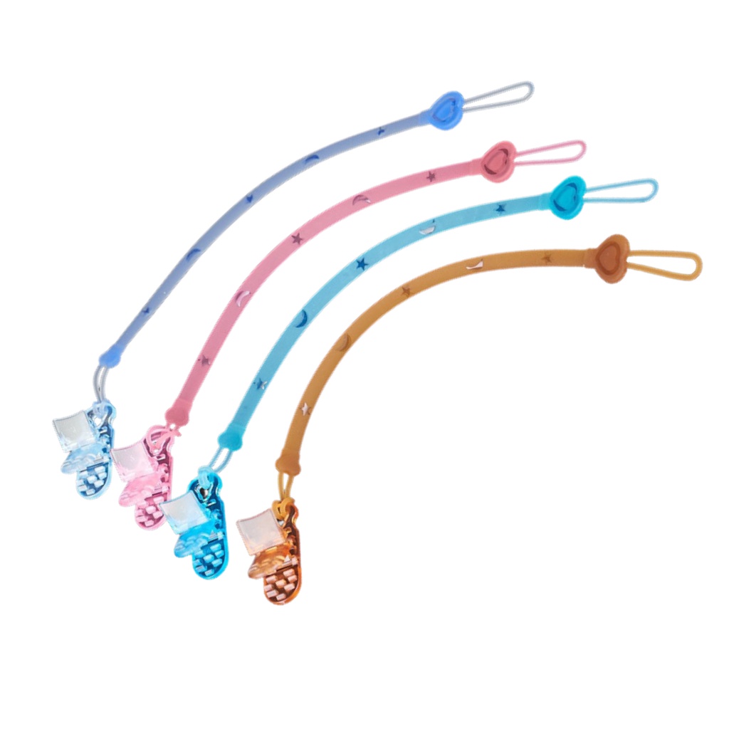 สายคลิปซิลิโคน - ลายดาว คลิปหนีบ สายคล้องซิลิโคนกันหล่น