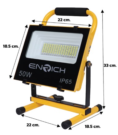 โคมไฟสปอร์ตไลท์พกพา LED 50W ENRICH MOVE แสงขาว Daylight