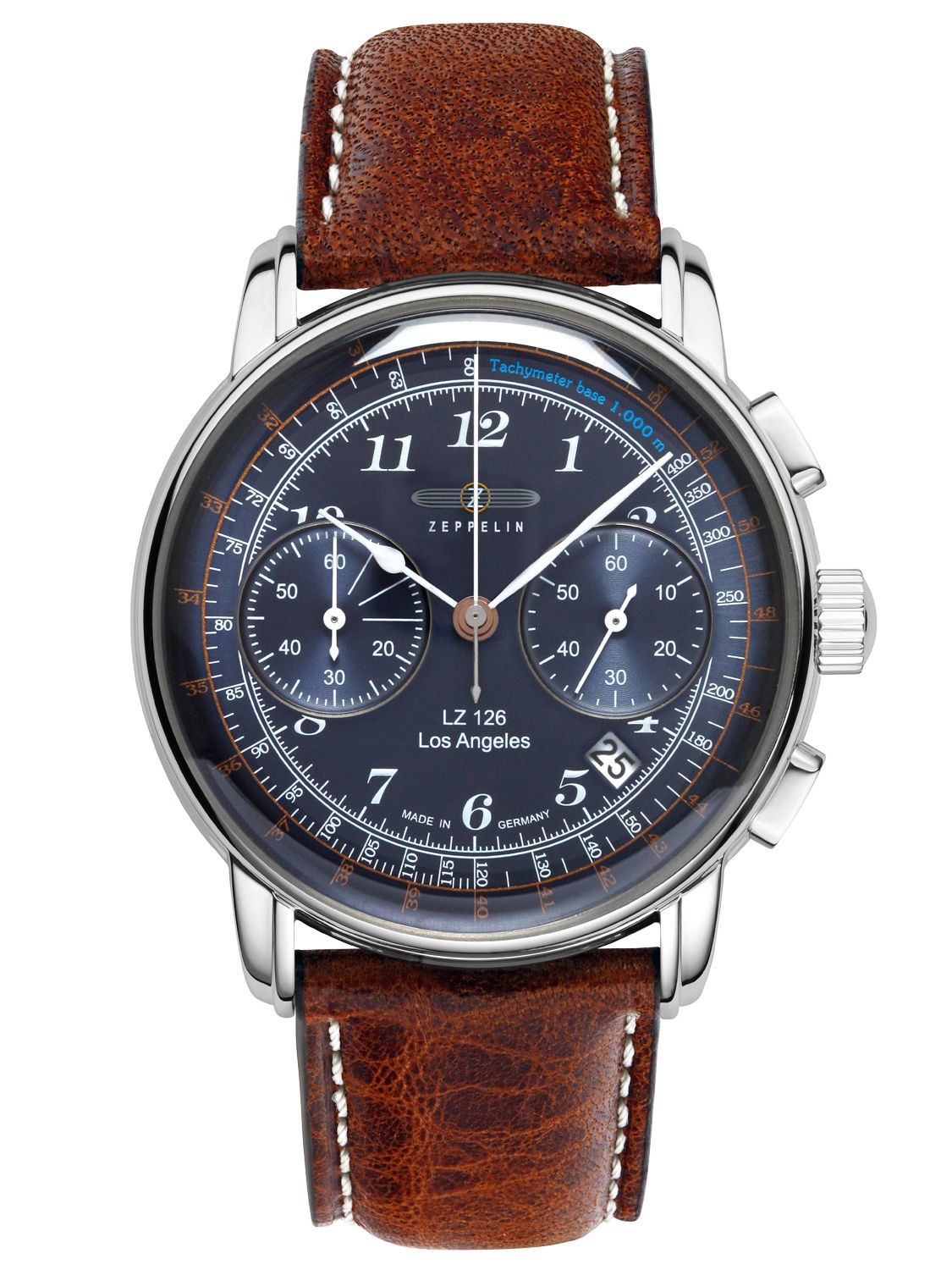 Zeppelin 7614-3 นาฬิกาผู้ชาย Los Angeles Chronograph Quartz Men's Watch Made In Germany