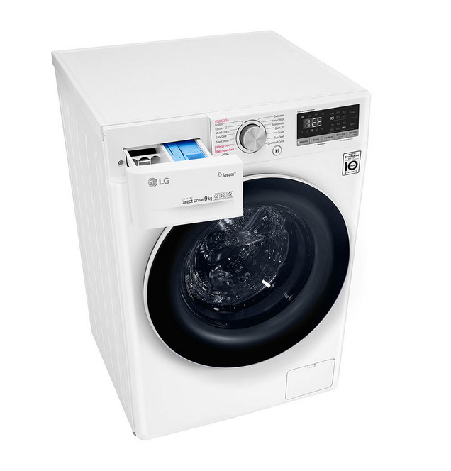 เครื่องซักผ้าฝาหน้า LG 9 กก. สีขาว 1400RPM inverter รุ่น FV1409S4W