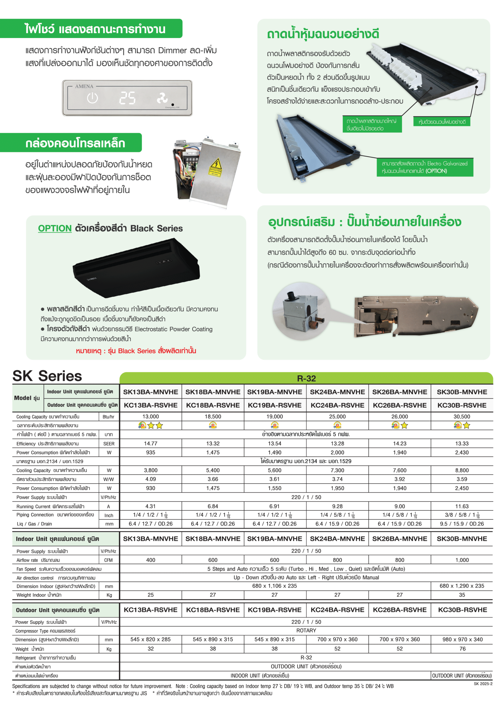 แอร์ AMENA แบบแขวนใต้ฝ้า ขนาด 37,000 BTU รุ่น SK36B-MNVHE/KC36B-RSVHE (FIXED SPEED)(SK SERIES)