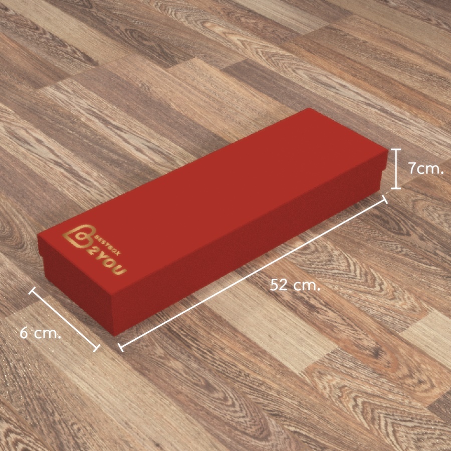 (Pre-order ขั้นต่ำ 100 กล่อง) BC908 กล่องจั่วปัง ทรงฝาครอบไม่เต็มใบ ขนาด 16 x 52 x 7 ซม. (ฝาสูง 3.5 ซม.)