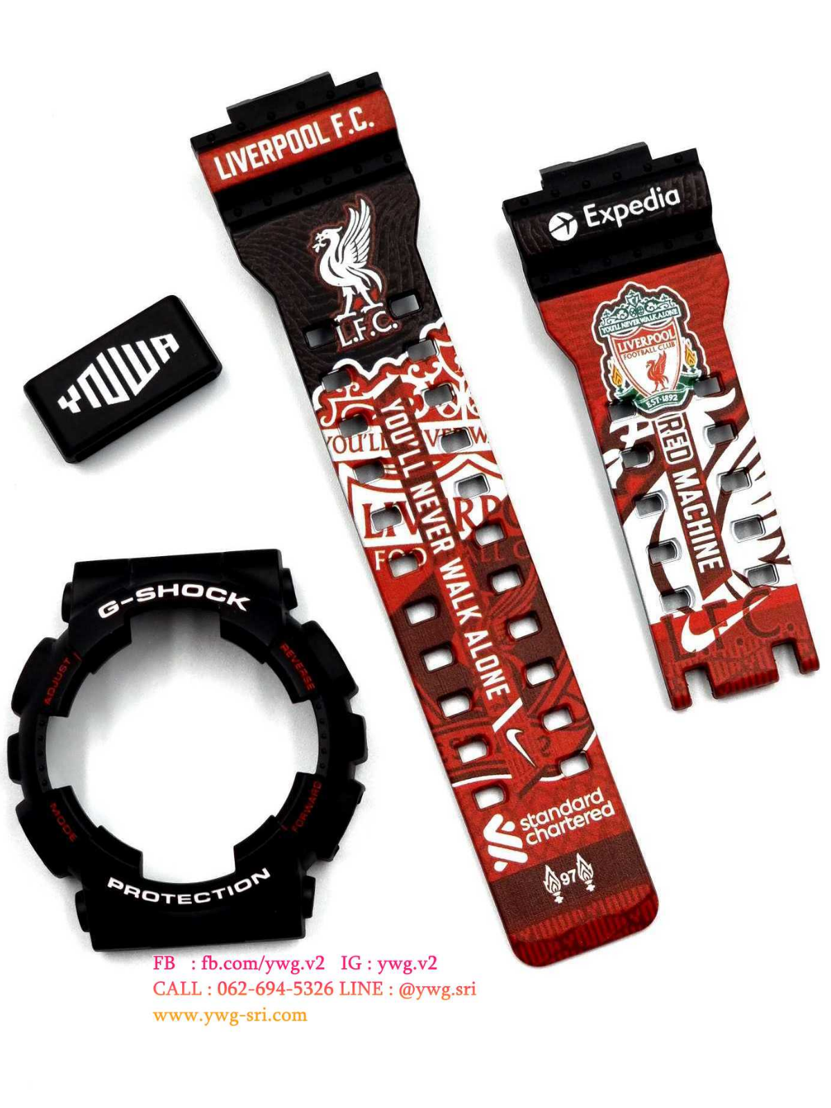 กรอบสาย G-SHOCK แท้✅ สีดำด้าน สกรีนลาย Liverpool ใส่ได้กับรุ่น GA-100 ,GA-110 ,GA-120 ,GA-140 ,GAX-100 ,GD-100 ,GD-120