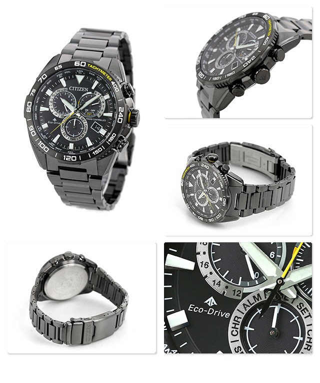 Citizen CB5037-84E นาฬิกาผู้ชาย Promaster Land Eco-Drive Global Radio-Controlled Perpetual Calendar Chronograph Men's Watch