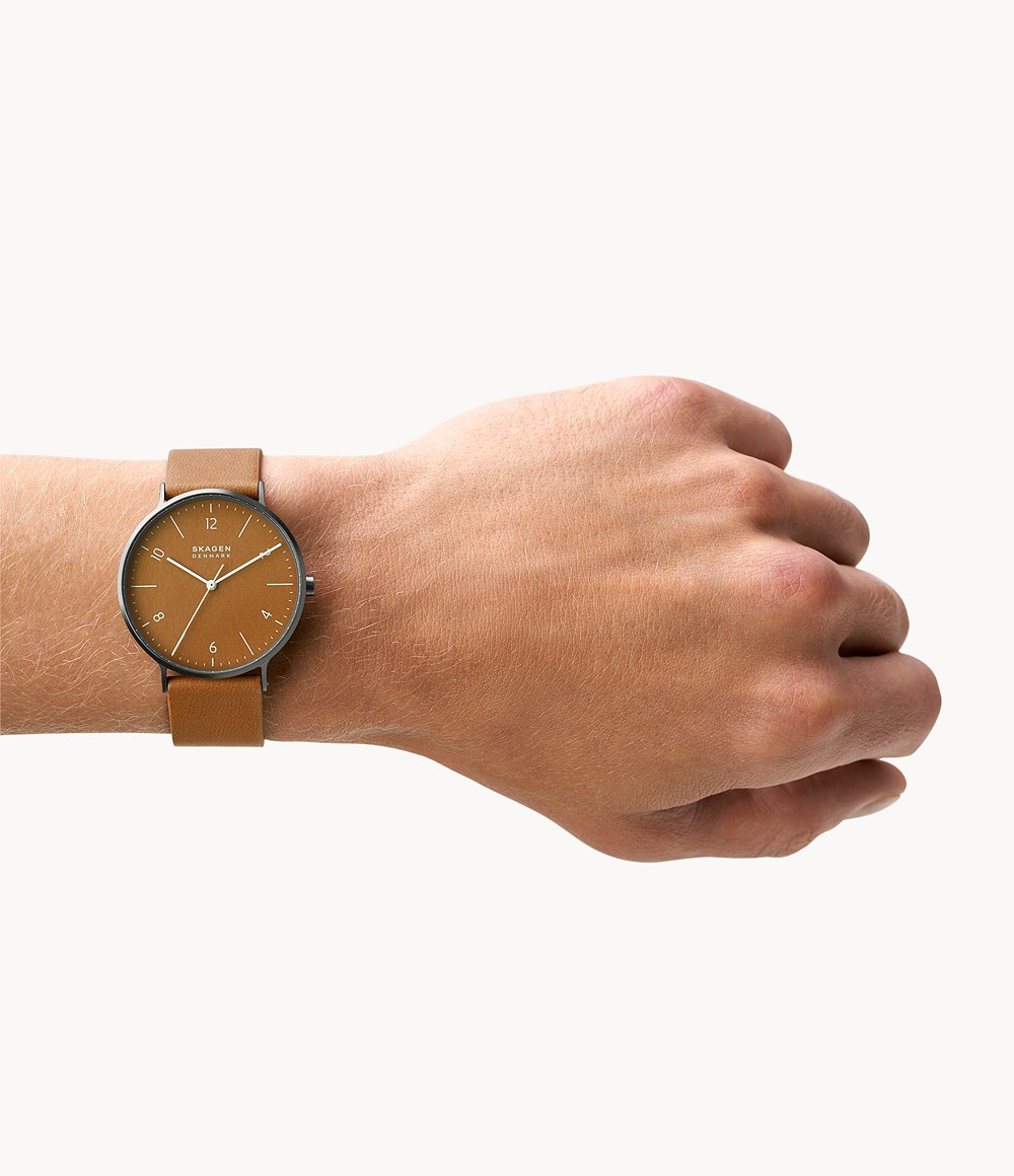 Skagen SKW6726 นาฬิกาผู้ชาย Aaren Naturals Cognac Strap Quartz Men's Watch