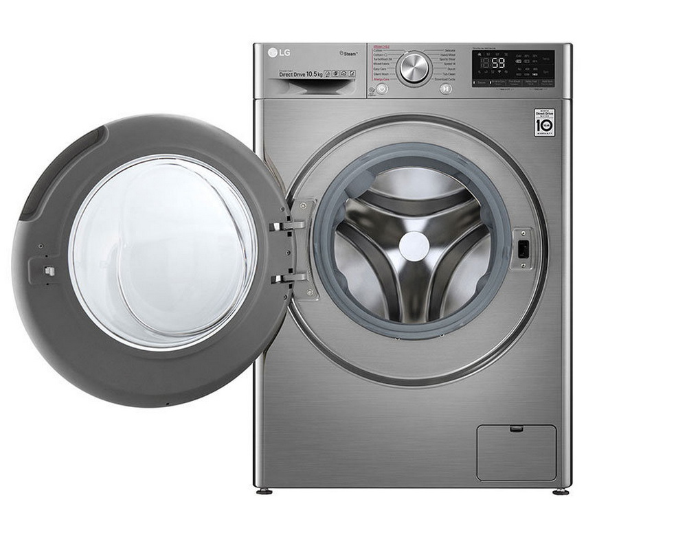 เครื่องซักผ้าฝาหน้า LG 10.5 กก. สีเงิน 1400RPM inverter รุ่น FV1450S3V