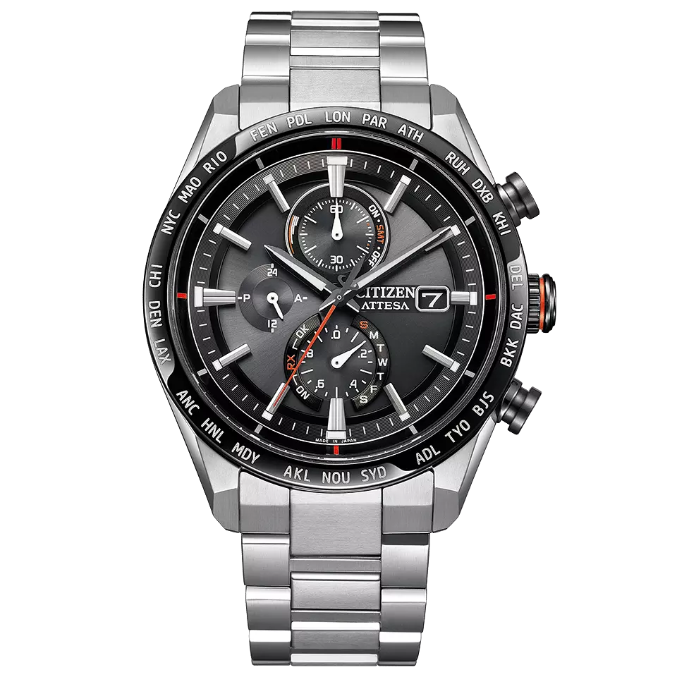 Citizen AT8189-61E นาฬิกาผู้ชาย Attesa Made In Japan Perpetual Chronograph Eco-Drive Men's Watch