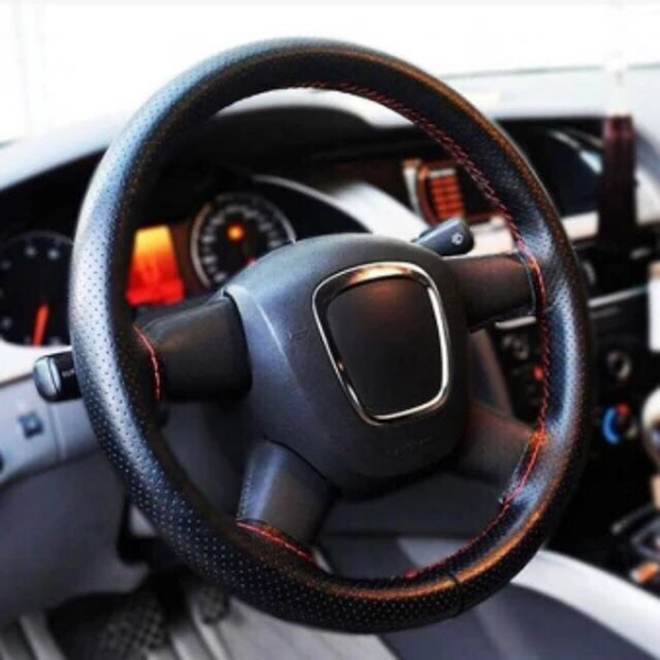 ที่หุ้มพวงมาลัยหนัง PU พร้อมเข็มด้าย DIY