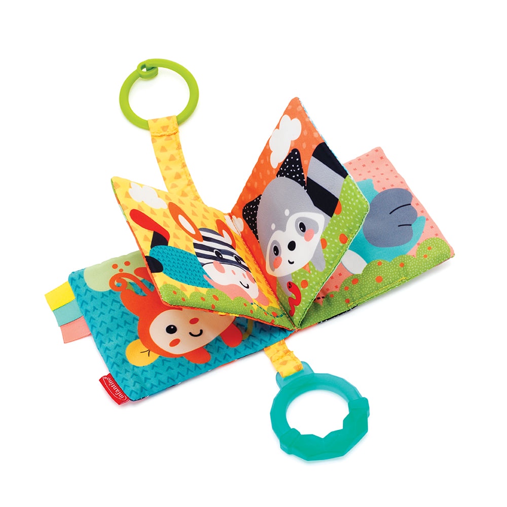 Infantino หนังสือผ้าเสริมพัฒนาการ : Link & Squeak Animal Crinkle Book