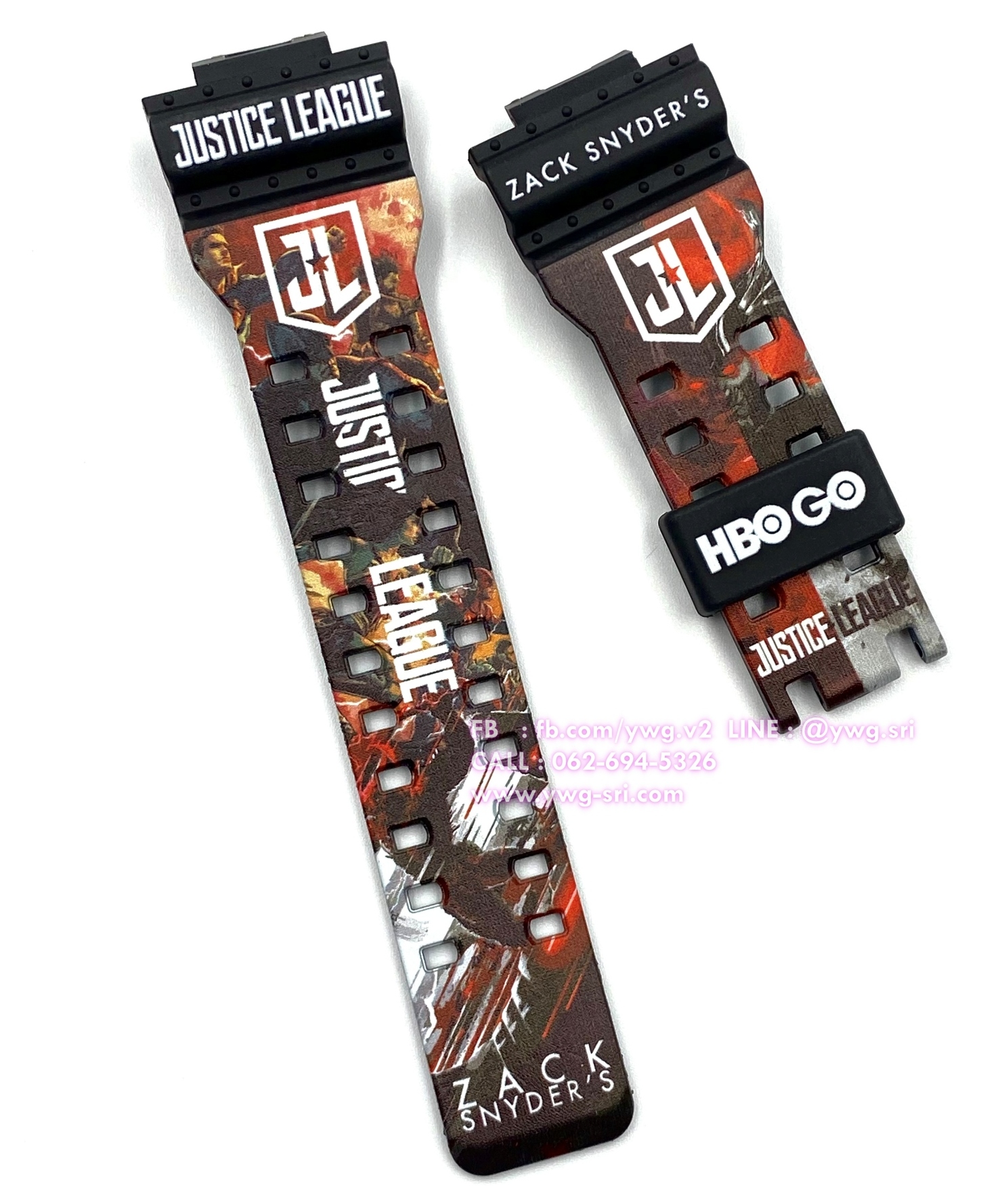 กรอบสาย G-SHOCK แท้✅ สีดำด้านฟอนต์แดงสลับขาว สกรีนลาย Justice League ใส่ได้กับรุ่น GA-100 ,GA-110 ,GA-120 ,GA-140 ,GAX-100 ,GD-100 ,GD-120
