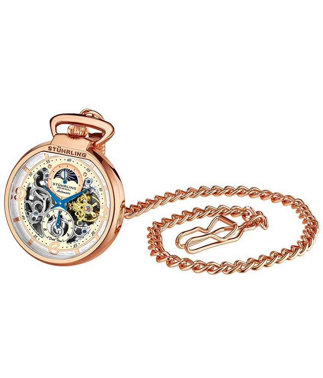 Stuhrling Original 991.03 นาฬิกาพก Mechanical Vintage Stainless Steel Pocket Watch