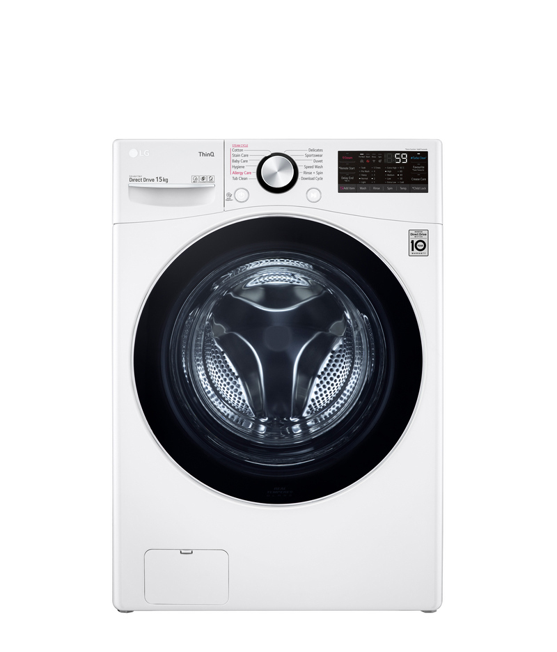 [ผ่อน0%10ด] LG เครื่องซักผ้าฝาหน้า F2515STPW 15 กก. 1200RPM อินเวอร์เตอร์ (ชลบุรีส่งฟรี) สั่งงานผ่านสมาร์ทโฟน