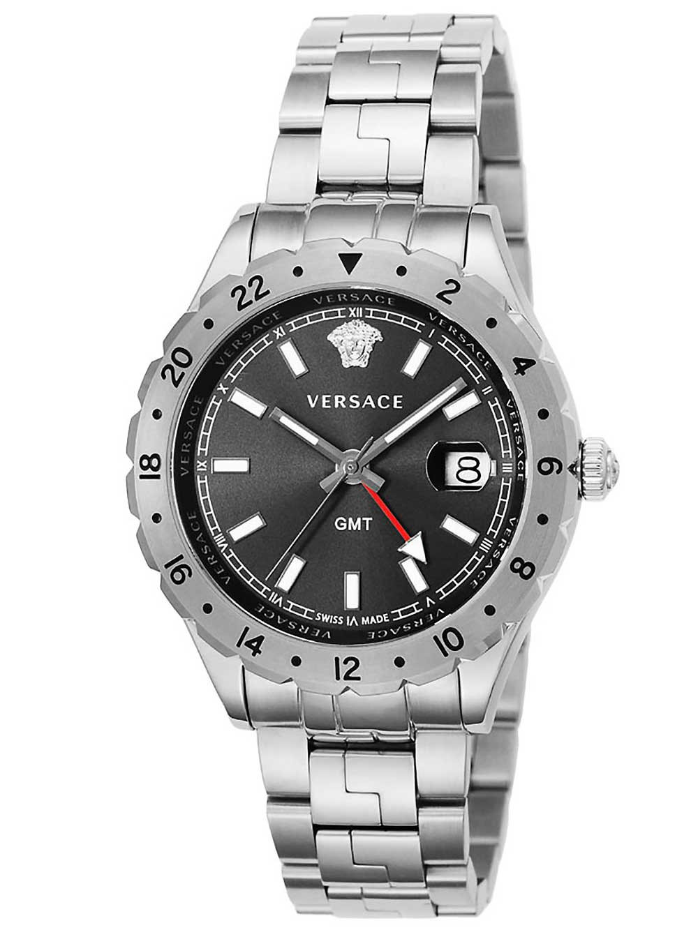 Versace V11020015 นาฬิกาผู้ชาย Hellenyium GMT Quartz Swiss Made Men's Watch