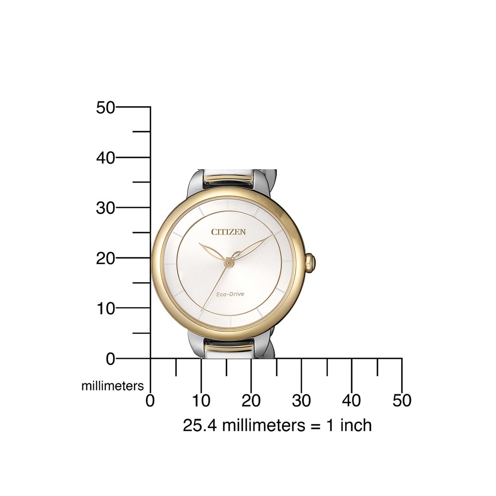 Citizen EM0674-81A นาฬิกาผู้หญิง Eco-drive Two-Tone Stainless Steel Women's Watch