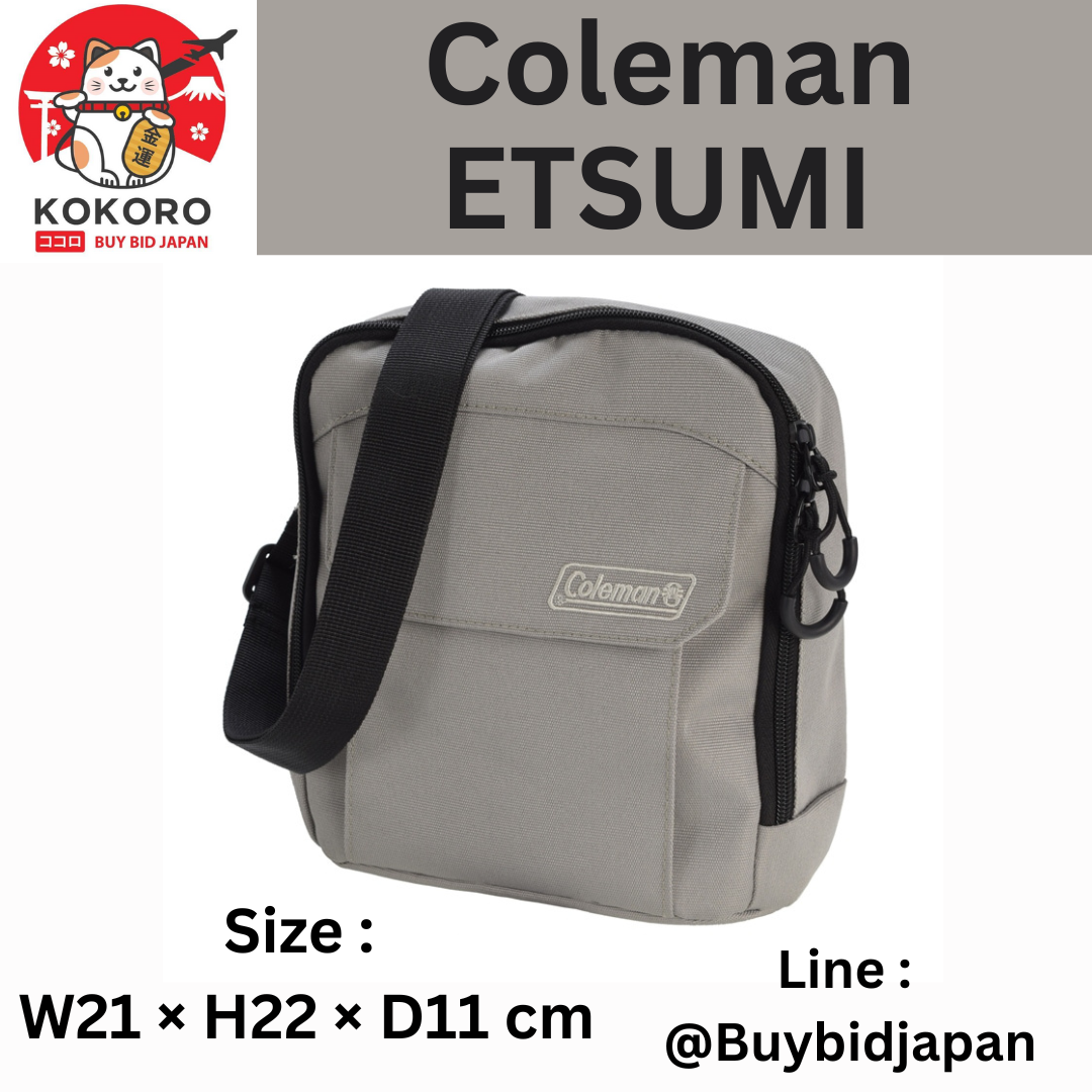 [PRE-ORDER] กระเป๋ากล้อง Coleman x ETSUMI (Gray) Shoulder Bag กระเป๋าทรงสี่เหลี่ยมจตุรัส สีเทา กระเป๋าสะพาย โคลแมน นำเข้าจากญี่ปุ่น コールマン スクエアショルダー CO-8777