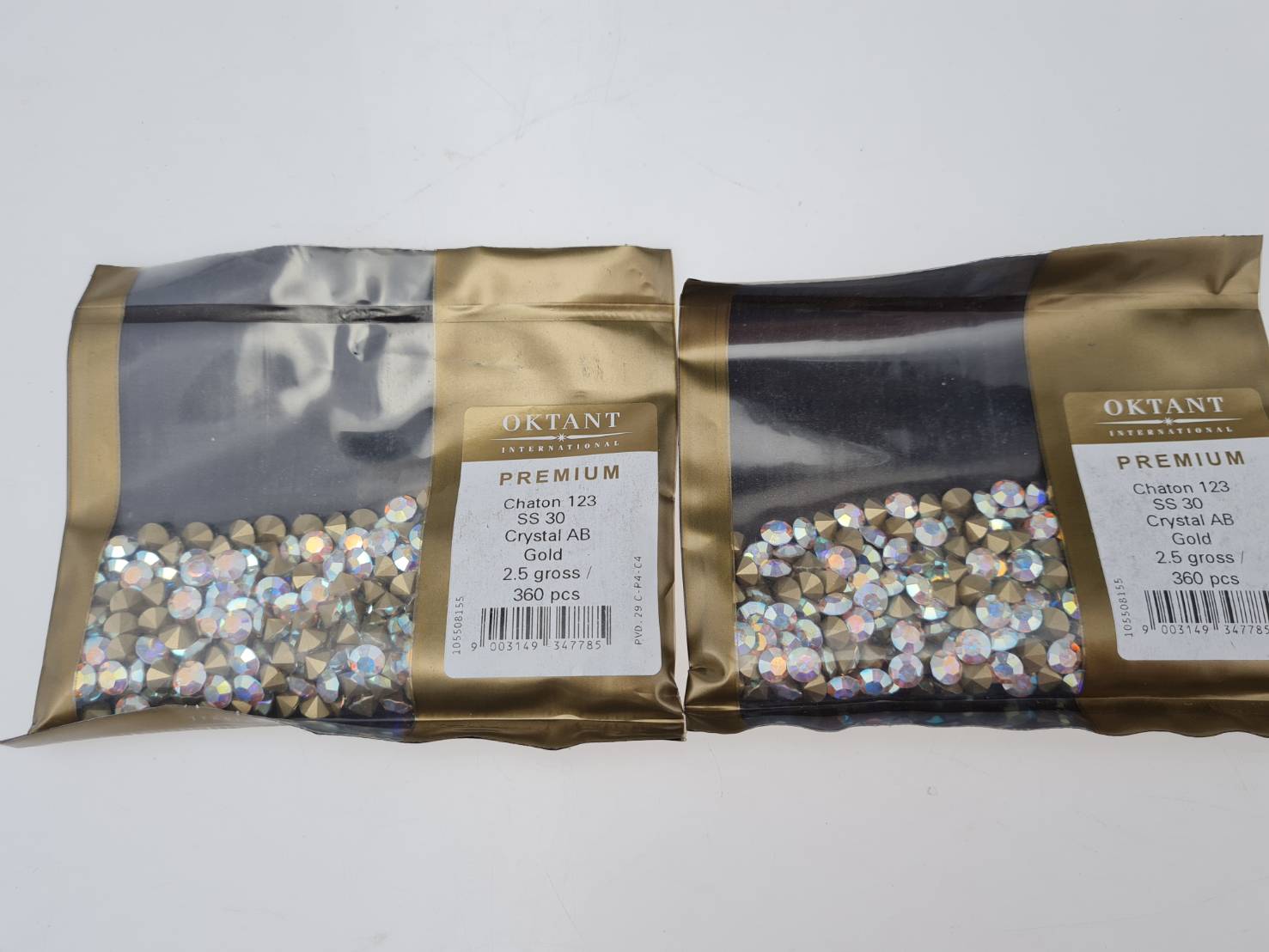 เพชรคริสตัลก้นแหลมขนาด 6.5มิลลิเมตรAB (SS30) Oktant (SWAROVSKI)แท้เกรดนำเข้า