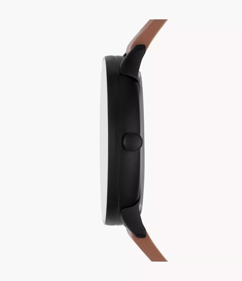 Skagen SKW6883 นาฬิกาผู้ชาย Riis Three-Hand Medium Brown Leather Men's Watch