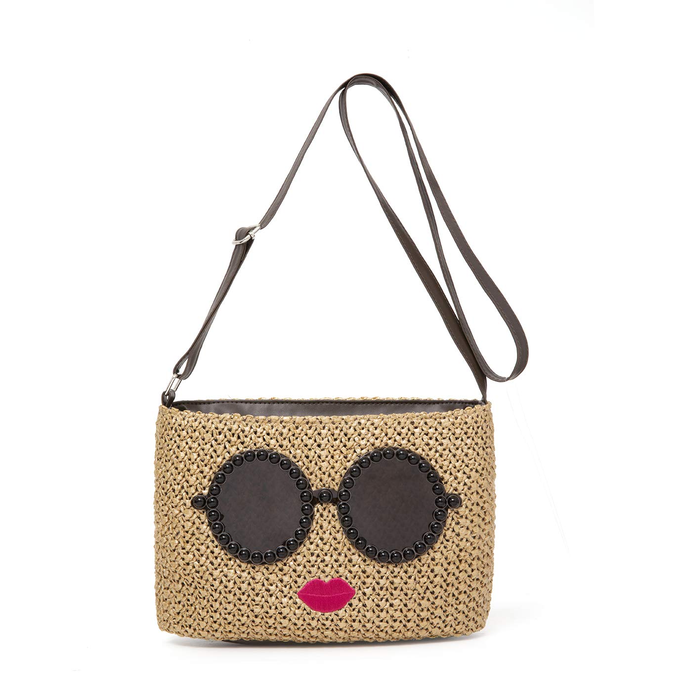 [PRE-ORDER] กระเป๋าสานสีน้ำตาล แบรนด์ a-jolie กระเป๋าสะพาย แว่นดำตาโต นำเข้าจากญี่ปุ่น ajolie BASKET SHOULDER BAG BOOK BROWN ver.