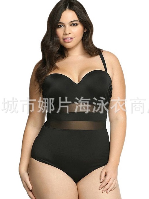 ชุดว่ายน้ำคนอ้วน วันพีช พร้อมส่ง : ชุดว่ายน้ำไซส์ใหญ่แฟชั่นสีดำ แต่งผ้าโปร่งแบบเก๋ sexy มากๆจ้า:รอบอก40-48นิ้ว เอว34-44นิ้ว สะโพก40-50นิ้วจ้า