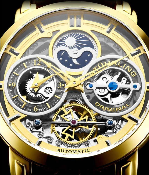 Stuhrling Original 371B.03 นาฬิกาผู้ชาย Luciano Automatic Skeleton Men's Watch