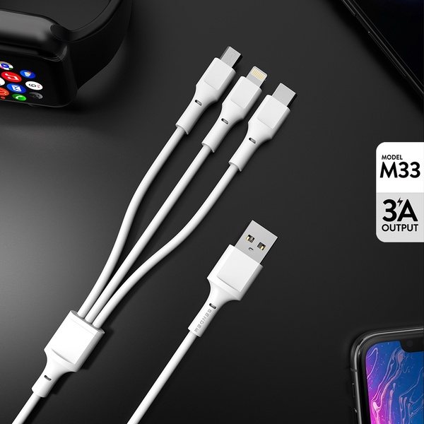 สายชาร์จ 3in1 Sendem M33 ชาร์จเร็ว 3A ประกันศูนย์ 1 ปี
