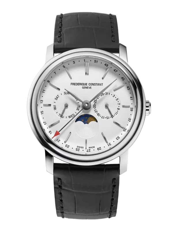 Frederique Constant FC-270SW4P26 นาฬิกาผู้ชาย Moonphase Classics Index Business Timer Men's Watch