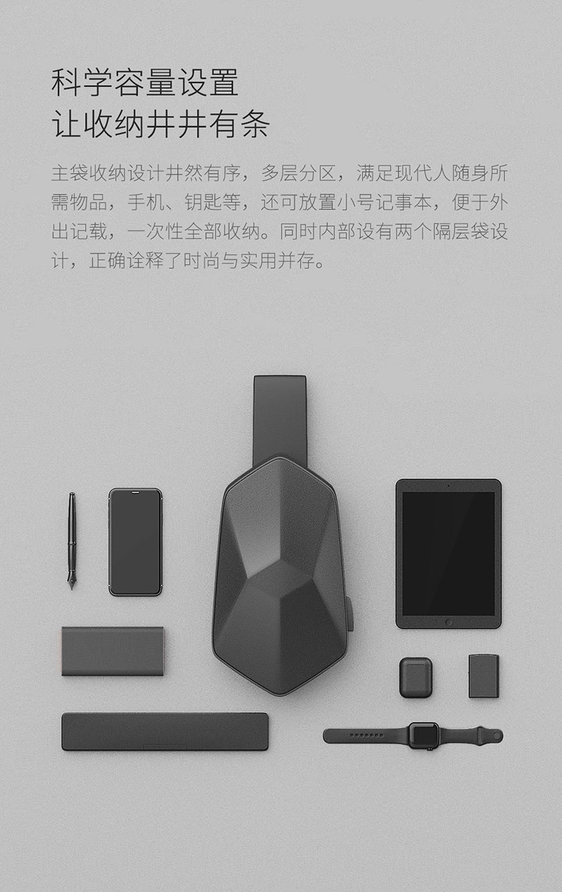 Xiaomi BEABORN Polyhedron Chest Bag - กระเป๋าสะพายข้าง BEABORN